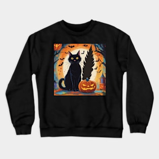 Black Cat Halloween Crewneck Sweatshirt